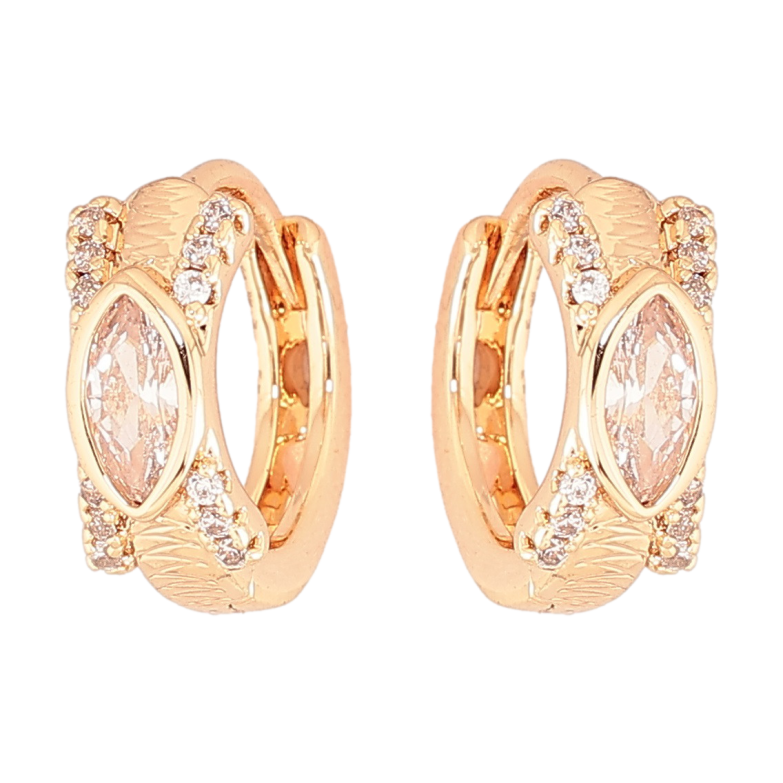 Сережки Xuping M&L Колір 18K колечка «Візерунок з цирконієм» фото №1