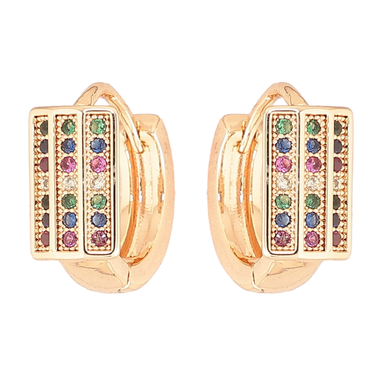 Сережки Xuping M&L Колір 18K колечка «Інкрустація різнокольоровим цирконієм» фото №1 Сережки Xuping M&L Колір 18K колечка «Інкрустація різнокольоровим цирконієм» фото №1