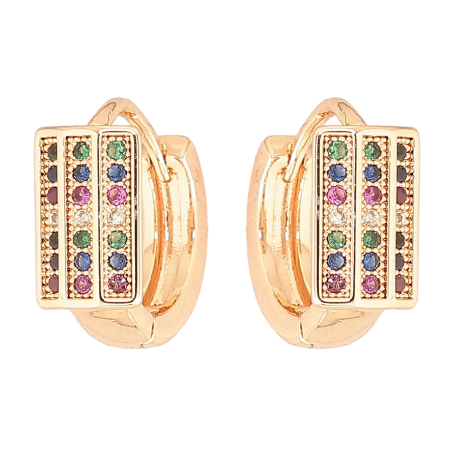 Серьги Xuping M&L Цвет 18K колечки Инкрустация разноцветным цирконием фото №1 Серьги Xuping M&L Цвет 18K колечки Инкрустация разноцветным цирконием фото №1