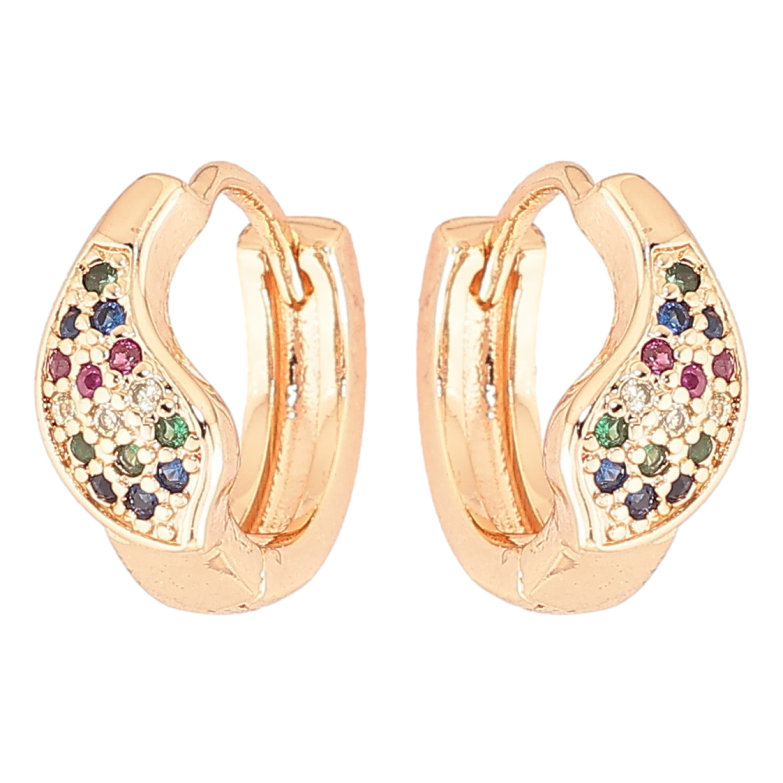 Сережки Xuping M&L Колір 18K колечка «Пелюстки з різнокольоровим цирконієм» фото №1 Сережки Xuping M&L Колір 18K колечка «Пелюстки з різнокольоровим цирконієм» фото №1