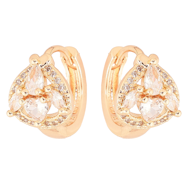 Серьги Xuping M&L Цвет 18K колечки Узор с цирконием фото №1