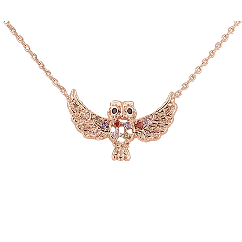 Кулон на цепочке Xuping M&L Цвет 18К Сова с разноцветным цирконием длина 42-46см х 1мм фото №1 Кулон на цепочке Xuping M&L Цвет 18К Сова с разноцветным цирконием длина 42-46см х 1мм фото №1