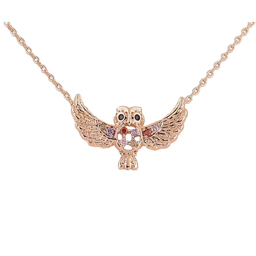 Кулон на цепочке Xuping M&L Цвет 18К Сова с разноцветным цирконием длина 42-46см х 1мм фото №1 Кулон на цепочке Xuping M&L Цвет 18К Сова с разноцветным цирконием длина 42-46см х 1мм фото №1