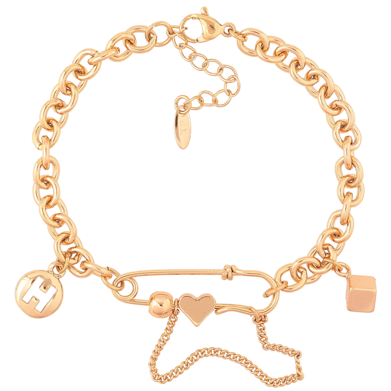 Браслет Xuping Позолота 18K Цепочка с булавкой длинна с доп. цепочкой 17-20см х 5мм фото №1