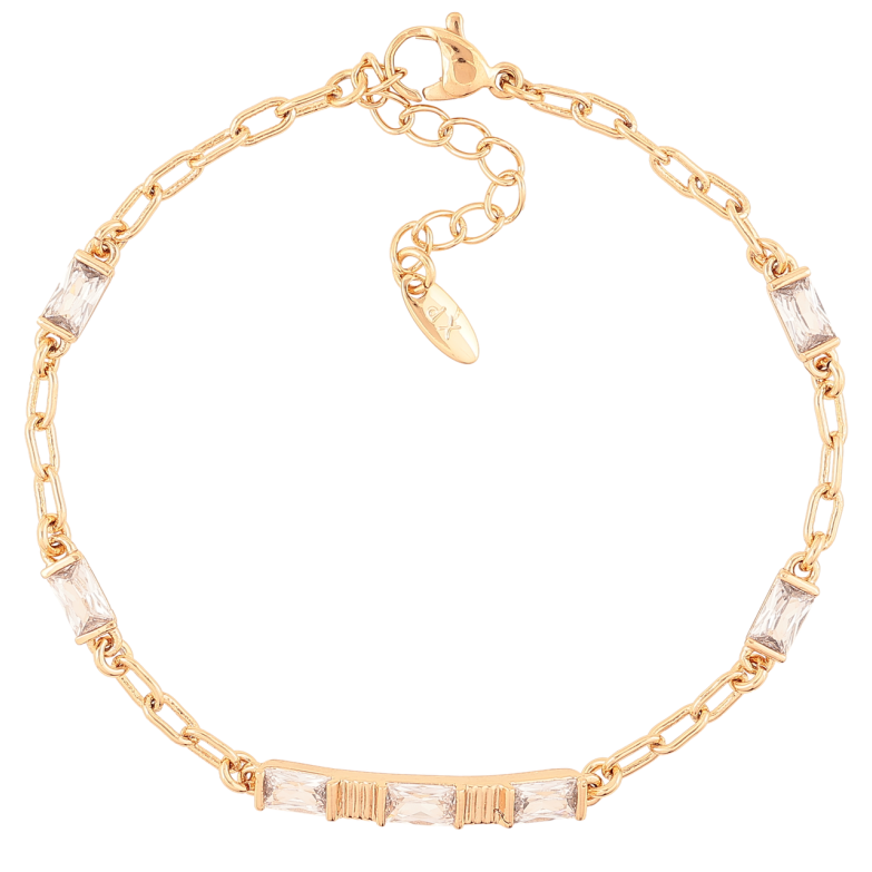 Браслет Xuping Позолота 18K «Ланцюжок з кришталевими вставками» довжина з доп. ланцюжком 17.5-20.5см х 2.5мм фото №1