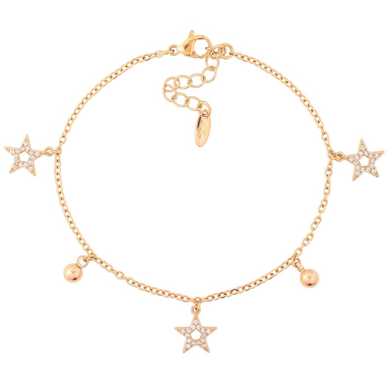 Браслет Xuping Позолота 18K Цепочка с подвесками длинна с доп. цепочкой 17-20см х 1.5мм фото №1