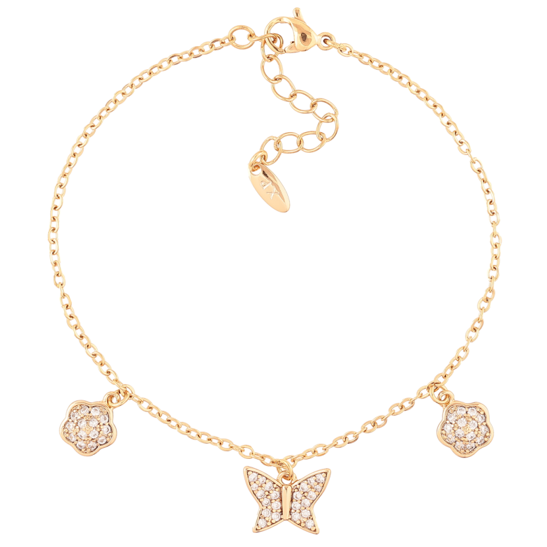 Браслет Xuping Позолота 18K Цепочка с подвесками длинна с доп. цепочкой 17.5-20.5см х 1.5мм фото №1 Браслет Xuping Позолота 18K Цепочка с подвесками длинна с доп. цепочкой 17.5-20.5см х 1.5мм фото №1