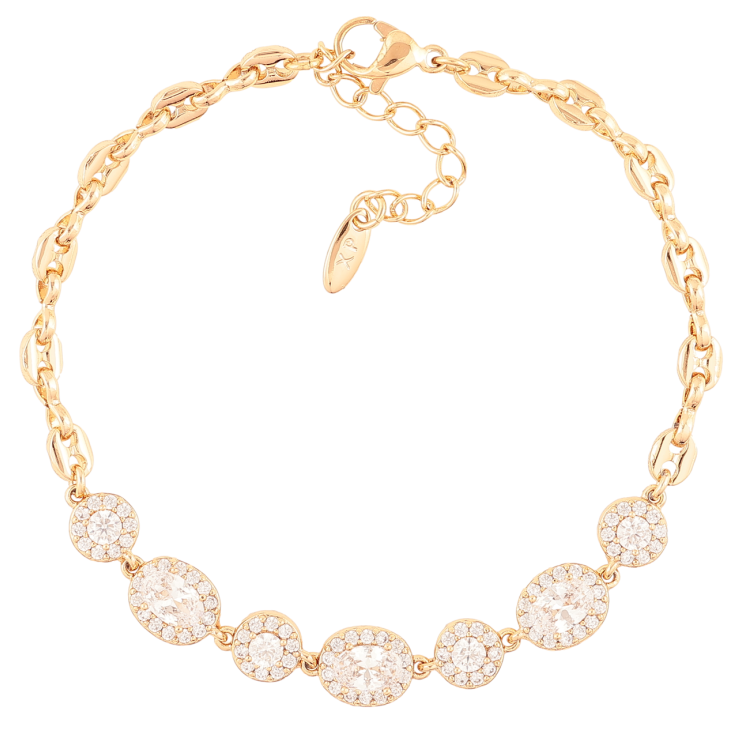 Браслет Xuping Позолота 18K Кристальный блеск длинна с доп. цепочкой 17.5-21см х 4мм фото №21