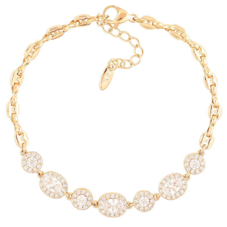 Браслет Xuping Позолота 18K Кристальный блеск длинна с доп. цепочкой 17.5-21см х 4мм фото №7