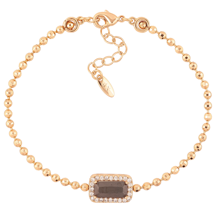 Браслет Xuping Позолота 18K Черный фианит в обрамлении циркония длинна с доп. цепочкой 17.5-20.5см х 2мм фото №21