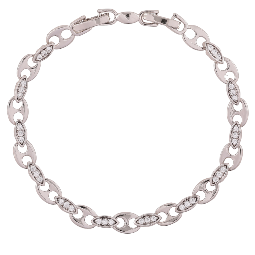 Браслет Xuping Родій «Декоративний візерунок з цирконієм» розмір з доп. замком 17,19см х 5мм фото №1