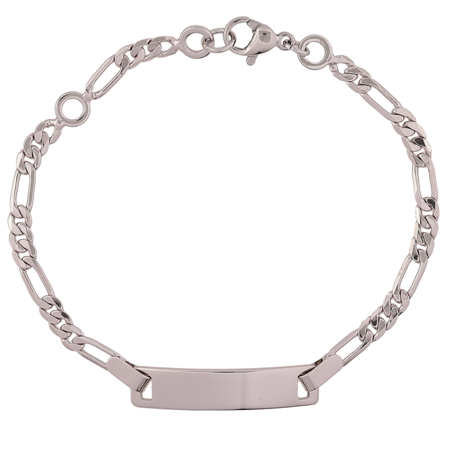 Браслет Xuping Родій «Ланцюжок Фігаро зі вставкою пластина» розмір з доп. ланкою 15,17см х 3.5мм фото №1