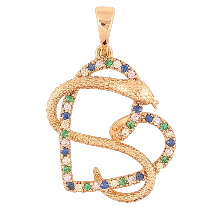 Кулон Xuping Позолота 18K «Сердечко зі змією» для ланцюжка до 5мм фото №22 Кулон Xuping Позолота 18K «Сердечко зі змією» для ланцюжка до 5мм фото №22