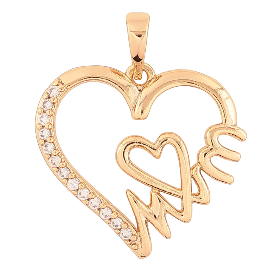 Кулон Xuping Позолота 18K Сердечко с надписью Мама для цепочки до 6мм фото №1 Кулон Xuping Позолота 18K Сердечко с надписью Мама для цепочки до 6мм фото №1