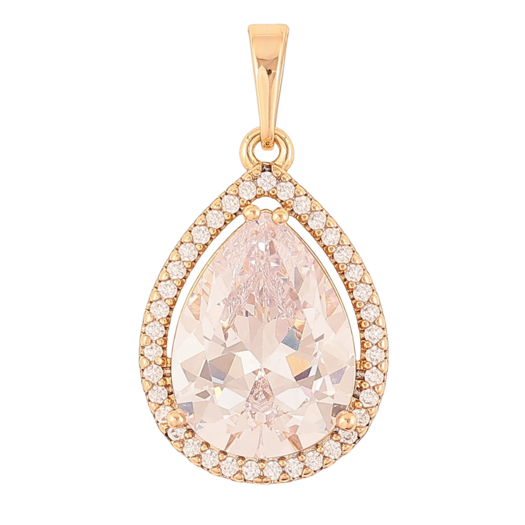 Кулон Xuping Позолота 18K «Кришталева крапля в обрамленні цирконію» для ланцюжка до 6мм фото №10 Кулон Xuping Позолота 18K «Кришталева крапля в обрамленні цирконію» для ланцюжка до 6мм фото №10