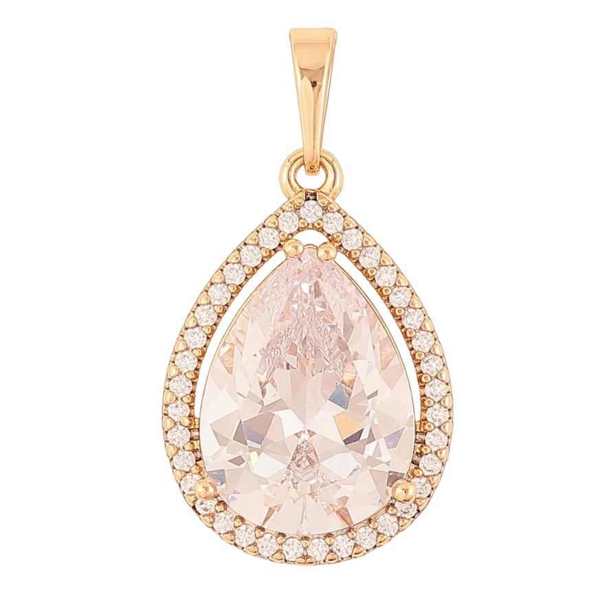 Кулон Xuping Позолота 18K «Кришталева крапля в обрамленні цирконію» для ланцюжка до 6мм фото №1 Кулон Xuping Позолота 18K «Кришталева крапля в обрамленні цирконію» для ланцюжка до 6мм фото №1