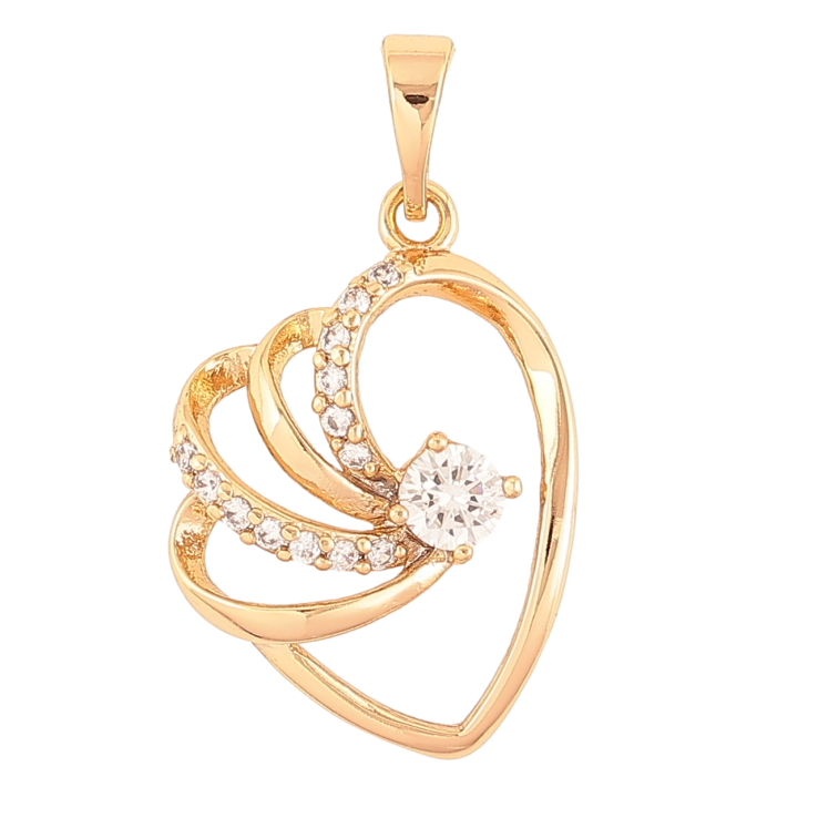 Кулон Xuping Позолота 18K «Декоративне сердечко з цирконієм» для ланцюжка до 5мм фото №15 Кулон Xuping Позолота 18K «Декоративне сердечко з цирконієм» для ланцюжка до 5мм фото №15