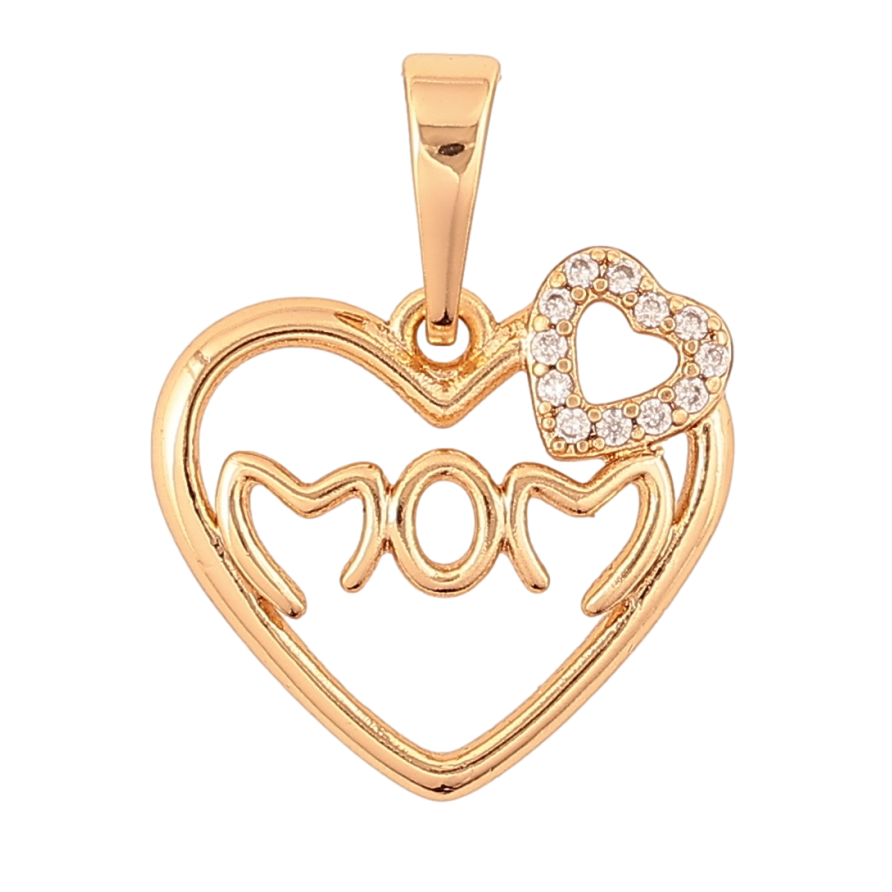 Кулон Xuping Позолота 18K Сердечки с надписью Мама для цепочки до 6мм фото №1 Кулон Xuping Позолота 18K Сердечки с надписью Мама для цепочки до 6мм фото №1