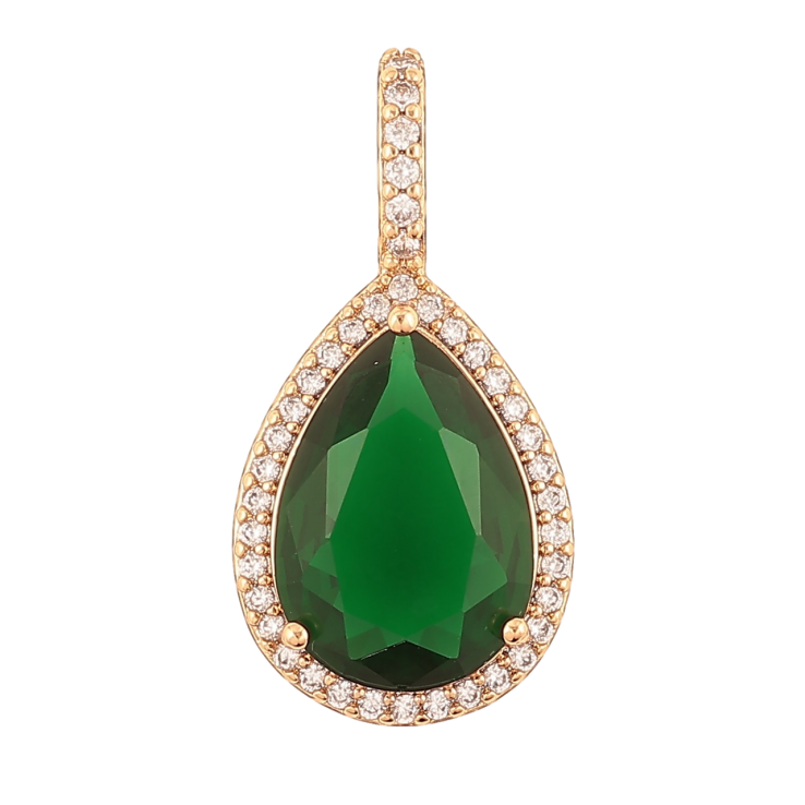 Кулон Xuping Позолота 18K «Зелена кришталева крапля» для ланцюжка до 4мм фото №13 Кулон Xuping Позолота 18K «Зелена кришталева крапля» для ланцюжка до 4мм фото №13