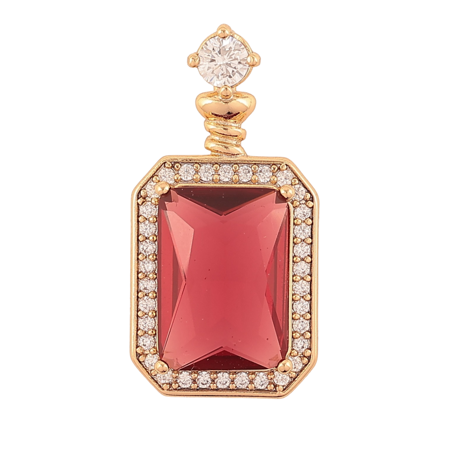 Кулон Xuping Позолота 18K «Червоний фіаніт в обрамленні цирконію» для ланцюжка до 4мм фото №1 Кулон Xuping Позолота 18K «Червоний фіаніт в обрамленні цирконію» для ланцюжка до 4мм фото №1