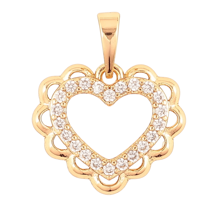 Кулон Xuping Позолота 18K «Ажурне сердечко з цирконієм» для ланцюжка до 6мм фото №16 Кулон Xuping Позолота 18K «Ажурне сердечко з цирконієм» для ланцюжка до 6мм фото №16