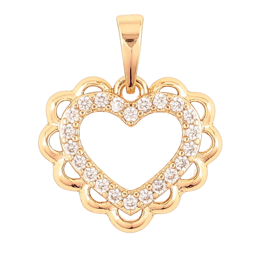 Кулон Xuping Позолота 18K «Ажурне сердечко з цирконієм» для ланцюжка до 6мм фото №1 Кулон Xuping Позолота 18K «Ажурне сердечко з цирконієм» для ланцюжка до 6мм фото №1