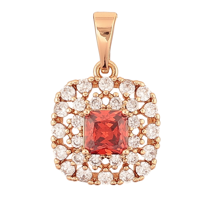 Кулон Xuping Позолота 18K «Інкрустація цирконієм з червоним фіанітом» для ланцюжка до 5мм фото №1 Кулон Xuping Позолота 18K «Інкрустація цирконієм з червоним фіанітом» для ланцюжка до 5мм фото №1