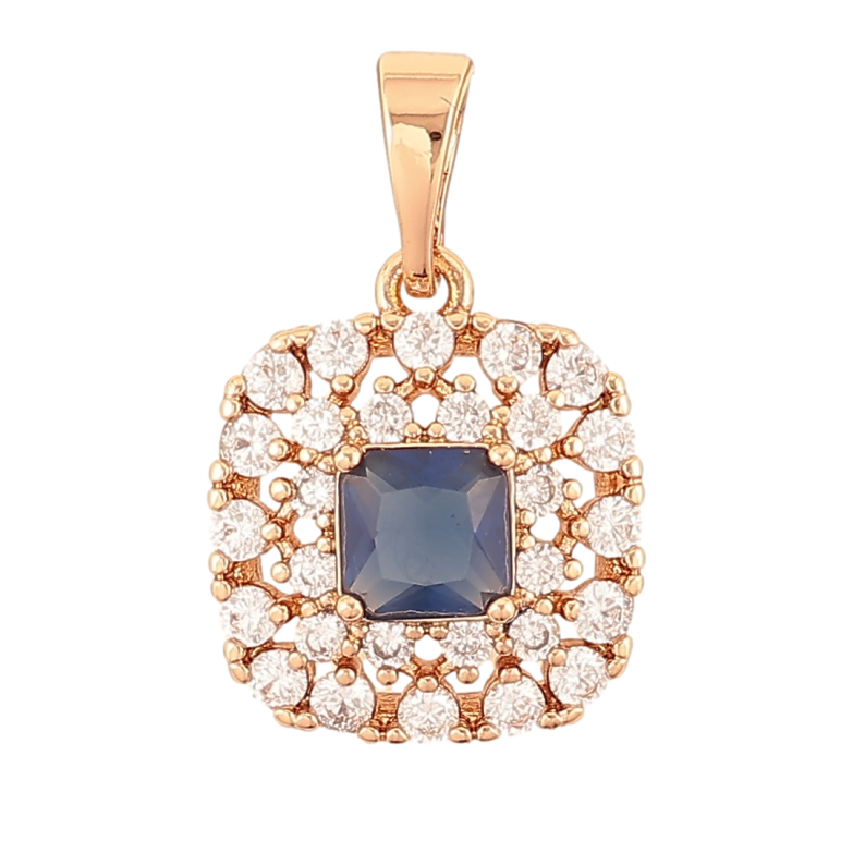 Кулон Xuping Позолота 18K Инкрустация цирконием с синим фианитом для цепочки до 5мм фото №1