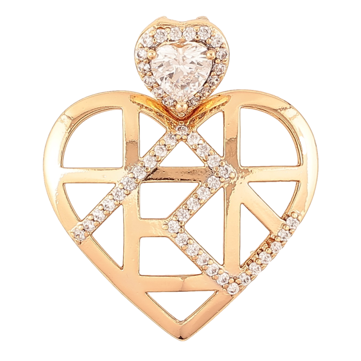 Кулон Xuping Позолота 18K «Декоративне сердечко з цирконієм» для ланцюжка до 4мм фото №3 Кулон Xuping Позолота 18K «Декоративне сердечко з цирконієм» для ланцюжка до 4мм фото №3