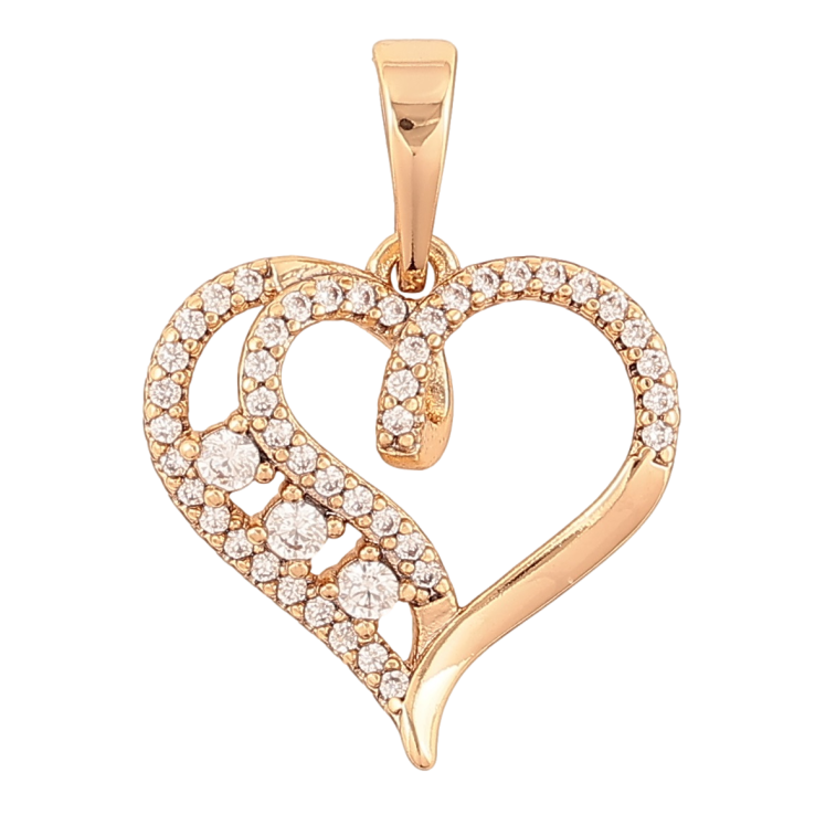 Кулон Xuping Позолота 18K «Декоративне сердечко з цирконієм» для ланцюжка до 6мм фото №14 Кулон Xuping Позолота 18K «Декоративне сердечко з цирконієм» для ланцюжка до 6мм фото №14