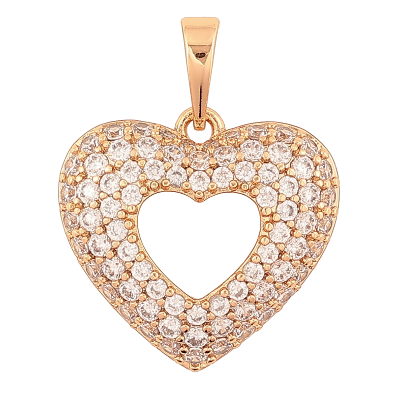 Кулон Xuping Позолота 18K Объемное сердечко с инкрустацией цирконием для цепочки до 6мм фото №1 Кулон Xuping Позолота 18K Объемное сердечко с инкрустацией цирконием для цепочки до 6мм фото №1