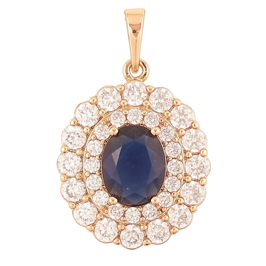 Кулон Xuping Позолота 18K «Інкрустація цирконієм з синім кристалом» для ланцюжка до 6мм фото №1