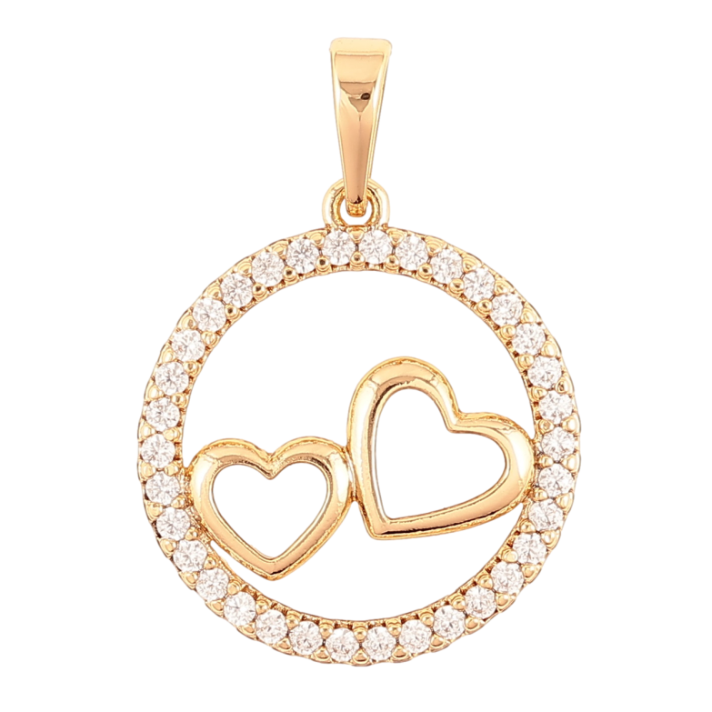 Кулон Xuping Позолота 18K Колечко с сердечками для цепочки до 6мм фото №1