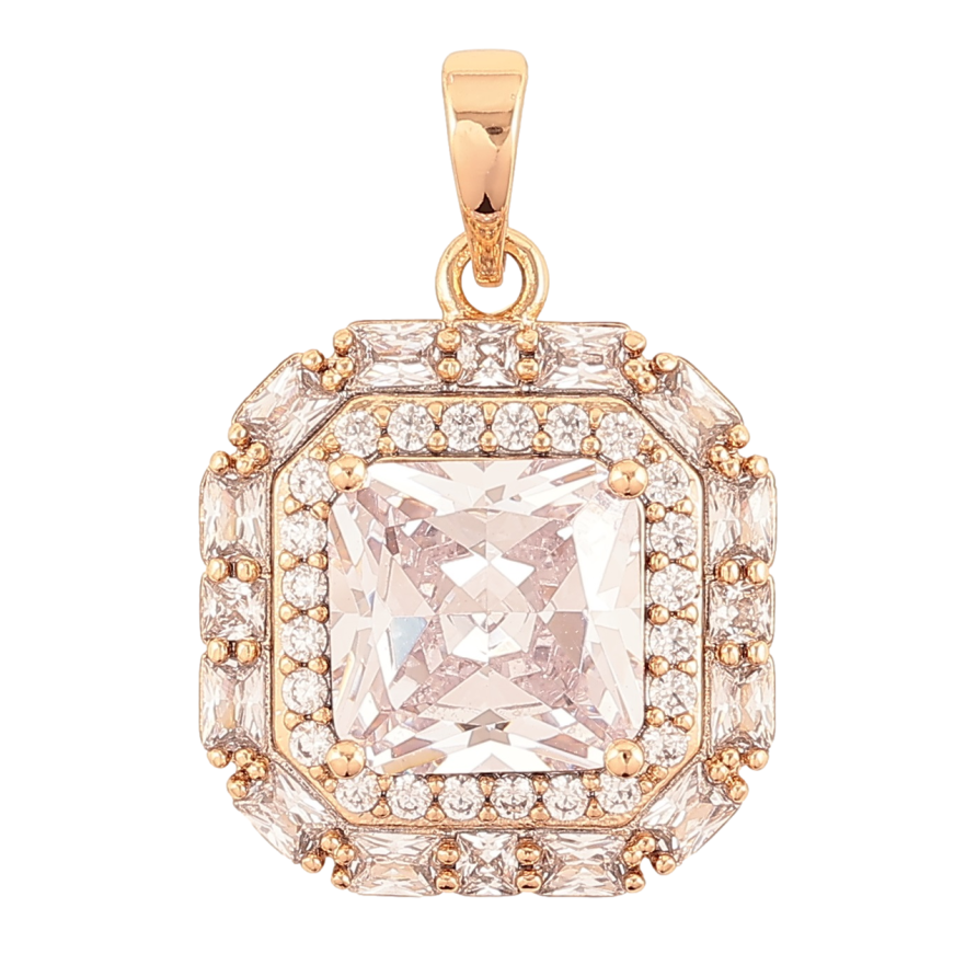 Кулон Xuping Позолота 18K «Кристал в обрамленні цирконію» для ланцюжка до 6мм фото №1