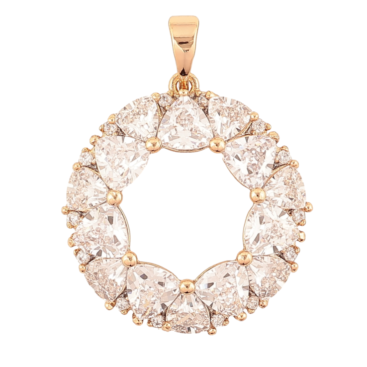 Кулон Xuping Позолота 18K «Кришталеве колечко» для ланцюжка до 5мм фото №9 Кулон Xuping Позолота 18K «Кришталеве колечко» для ланцюжка до 5мм фото №9