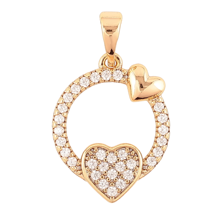 Кулон Xuping Позолота 18K «Колечко з сердечками» для ланцюжка до 6мм фото №12 Кулон Xuping Позолота 18K «Колечко з сердечками» для ланцюжка до 6мм фото №12