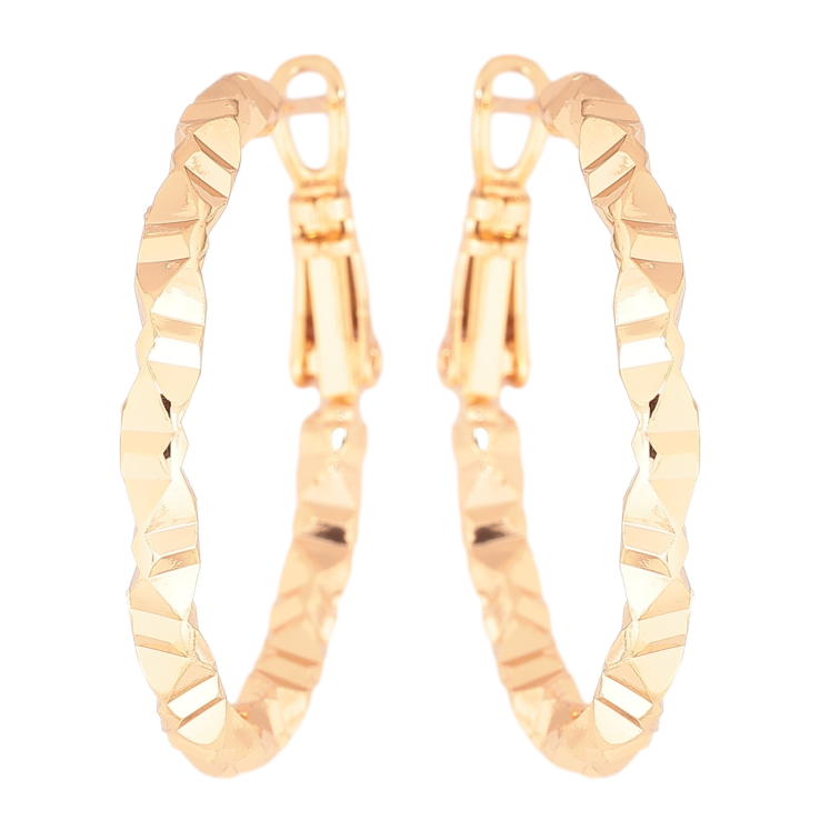 Серьги Xuping Позолота 18K кольца (конго) Декоративный узор ø 3см фото №4 Серьги Xuping Позолота 18K кольца (конго) Декоративный узор ø 3см фото №4