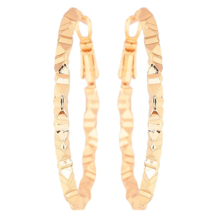 Серьги Xuping Позолота 18K кольца (конго) Декоративный узор ø 4см фото №3 Серьги Xuping Позолота 18K кольца (конго) Декоративный узор ø 4см фото №3