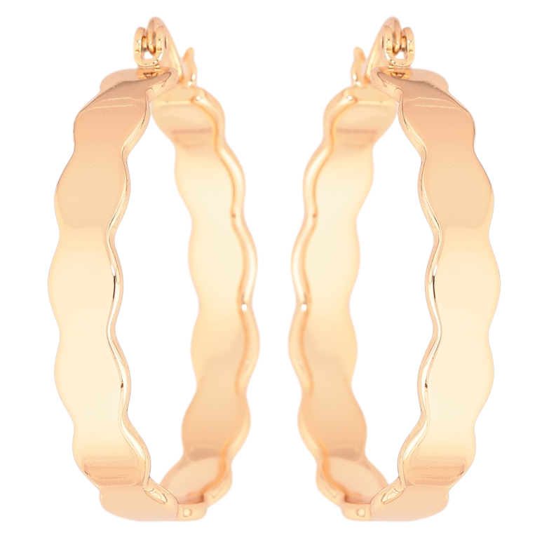 Сережки Xuping Позолота 18K кільця (конго) «Декоративний візерунок» ø 3.5см фото №1 Сережки Xuping Позолота 18K кільця (конго) «Декоративний візерунок» ø 3.5см фото №1