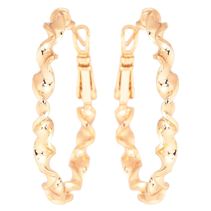 Серьги Xuping Позолота 18K кольца (конго) Декоративный узор ø 3.5см фото №5 Серьги Xuping Позолота 18K кольца (конго) Декоративный узор ø 3.5см фото №5