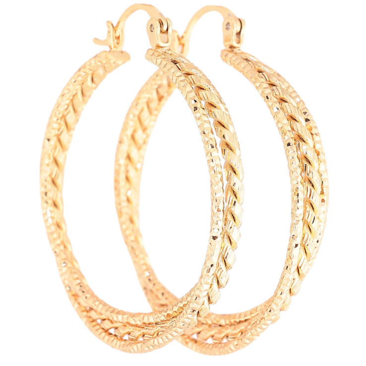 Серьги Xuping Позолота 18K кольца (конго) Декоративный узор ø 3.5см фото №17 Серьги Xuping Позолота 18K кольца (конго) Декоративный узор ø 3.5см фото №17