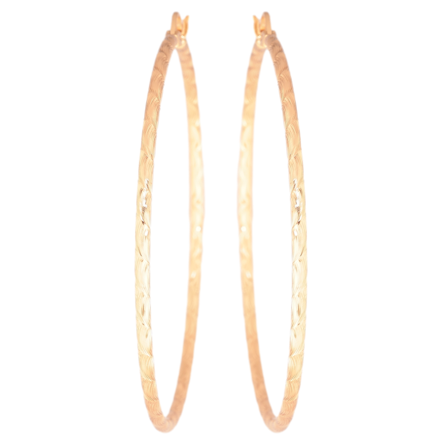 Сережки Xuping Позолота 18K кільця (конго) «Декоративний візерунок» ø 6см фото №1 Сережки Xuping Позолота 18K кільця (конго) «Декоративний візерунок» ø 6см фото №1