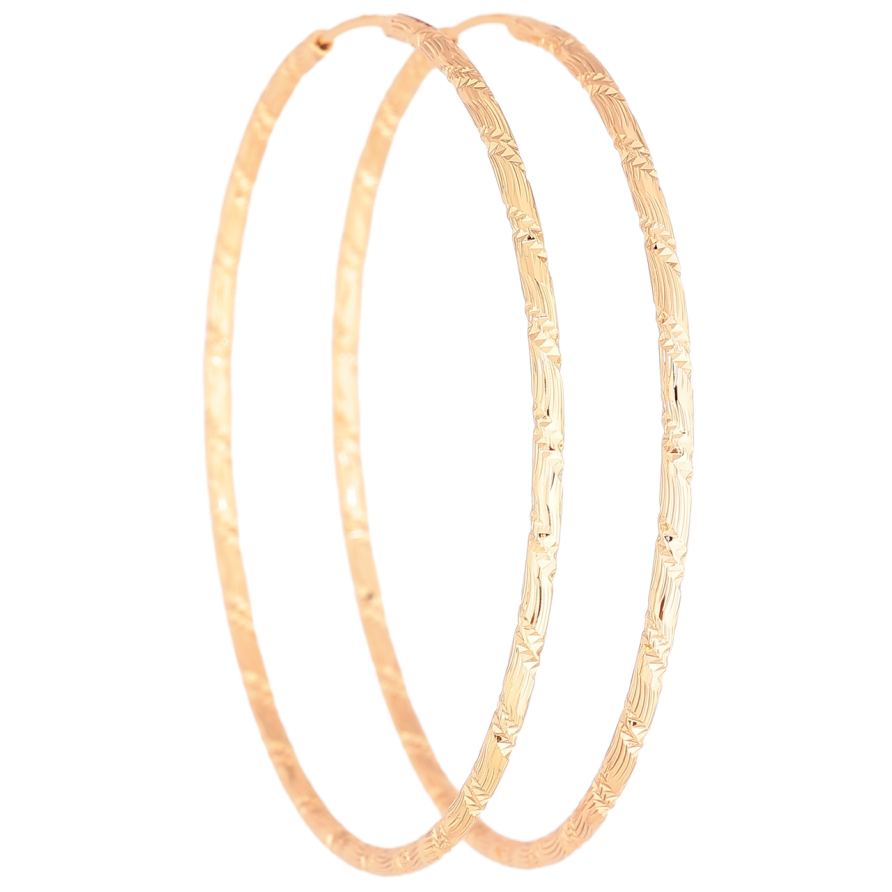 Сережки Xuping Позолота 18K кільця (конго) «Декоративний візерунок» ø 6.3см фото №1 Сережки Xuping Позолота 18K кільця (конго) «Декоративний візерунок» ø 6.3см фото №1