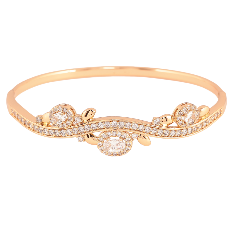 Браслет Xuping Позолота 18K Узор с цирконием ø 6см фото №1