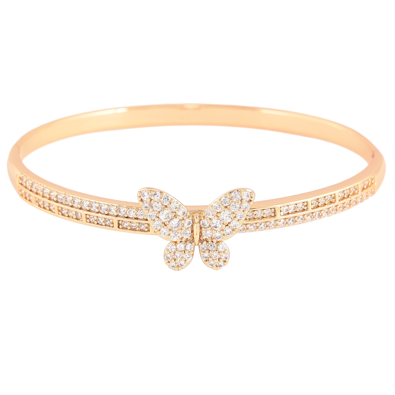 Браслет Xuping Позолота 18K «Візерунок метелик з інкрустацією цирконієм» ø 6см фото №1