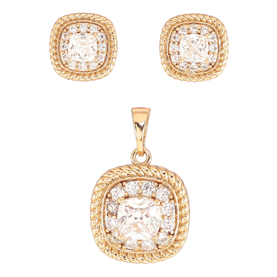 Набір Xuping Позолота 18K Сережки Кулон «Інкрустація цирконієм» фото №1 Набір Xuping Позолота 18K Сережки Кулон «Інкрустація цирконієм» фото №1
