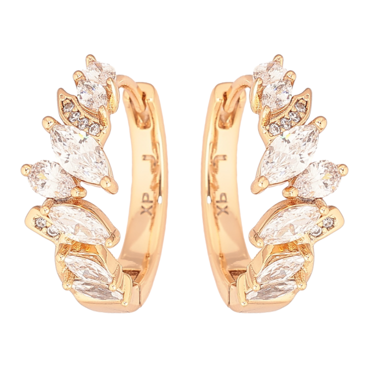 Сережки Xuping Позолота 18K колечка «Візерунок з кристалів» фото №13 Сережки Xuping Позолота 18K колечка «Візерунок з кристалів» фото №13