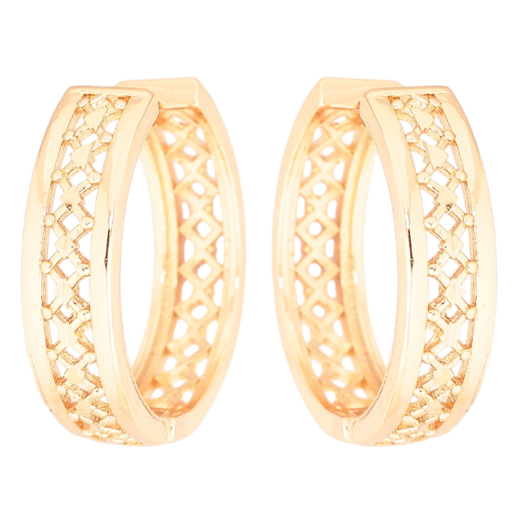 Серьги Xuping Позолота 18K колечки Резной узор фото №9