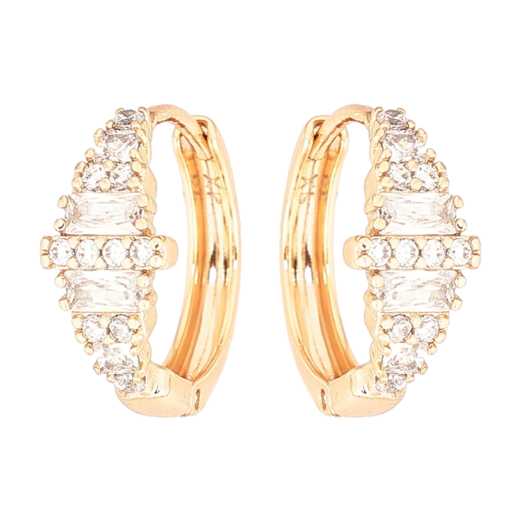 Сережки Xuping Позолота 18K колечка «Інкрустація цирконієм» фото №4