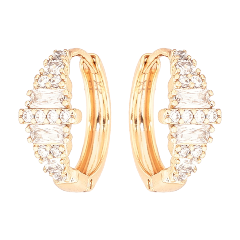 Серьги Xuping Позолота 18K колечки Инкрустация цирконием фото №1 Серьги Xuping Позолота 18K колечки Инкрустация цирконием фото №1